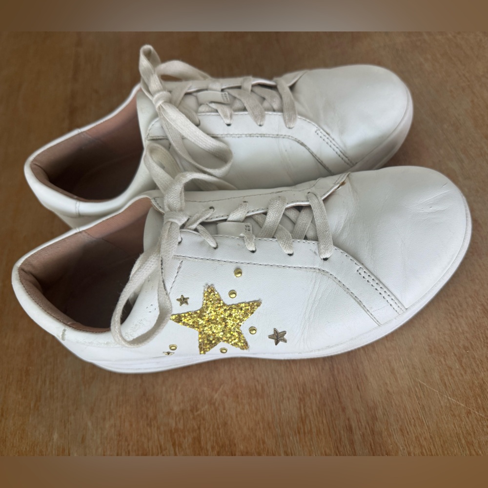 FitFlop F-Sporty II Sneakers with Gold Glitter Stars Women’s Sz 7.5